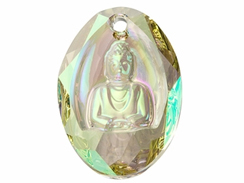 Swarovski 6871 28mm Crystal Luminence Green Buddha Pendant