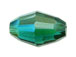 12  Emerald AB -  9x6mm Swarovski Barrel Beads