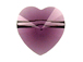 8 Amethyst - 10mm Swarovski Faceted Heart Beads 
