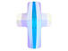 1 Crystal AB -  14mm Swarovski Cross Bead