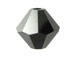 6 Jet Hematite - 12mm Swarovski Faceted Bicone Beads