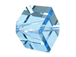 6 Aquamarine - 8mm Swarovski Faceted Offset Cube 