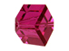 24 Fuchsia - 4mm Swarovski Faceted Offset Cube