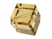 24 Light Colorado Topaz - 4mm Swarovski Faceted Offset Cube