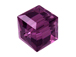 6 Amethyst - 8mm Swarovski Faceted Cube Beads