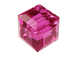 6 Fuchsia - 8mm Swarovski Faceted Cube Beads