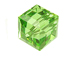 6 Peridot - 8mm Swarovski Faceted Cube Beads