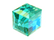 24 Blue Zircon AB - 4mm Swarovski Faceted Cube Beads