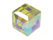 24 Lime AB - 4mm Swarovski Faceted Cube Beads 