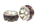 5mm Swarovski Rhinestone Rondelles Silver Plated Amethyst Bulk Pack of 144