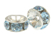 5mm Swarovski Rhinestone Rondelles Silver Plated Aquamarine