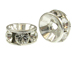 6mm Swarovski Rhinestone Rondelles Silver Plated Crystal Bulk Pack of 144