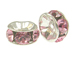 5mm Swarovski Rhinestone Rondelles Silver Plated Light Rose Bulk Pack of 144