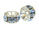 5mm Swarovski Rhinestone Rondelles Silver Plated Light Sapphire Bulk Pack of 144