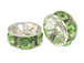 6mm Swarovski Rhinestone Rondelles Silver Plated Peridot