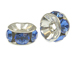 Sapphire: 8mm Sterling Silver Plated Swarovski  Rondelles