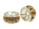 6mm Swarovski Rhinestone Rondelles Silver Plated Topaz