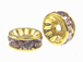 8mm Swarovski Rhinestone Rondelles Gold Plated Light Amethyst