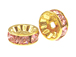 8mm Swarovski Rhinestone Rondelles Gold Plated Light Rose Bulk Pack of 144