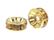 8mm Swarovski Rhinestone Rondelles Gold Plated Topaz Bulk Pack of 144