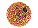 14mm Beadelle Gold-plated Coral Round Resort Pavé Bead