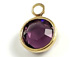 PRECIOSA Crystal <font color="FFFF00">Gold Plated</font> Birthstone Channel Charms - Amethyst 250 pcs