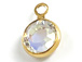 Swarovski Crystal <font color="FFFF00">Gold Plated</font> Birthstone Channel Charms - Crystal AB