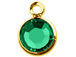 PRECIOSA Crystal <font color="FFFF00">Gold Plated</font> Birthstone Channel Charms - Emerald 250 pcs