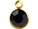 Swarovski Crystal Gold Plated Birthstone Channel Charms- Jet