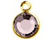 Lt. Amethyst - Swarovski Crystal Gold Plated Birthstone Channel Charms, 12 x 9mm