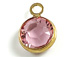 Swarovski Crystal Gold Plated Birthstone Channel Charms - Light Rose