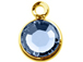 Swarovski Crystal <font color="FFFF00">Gold Plated</font> Birthstone Channel Charms - Light Sapphire