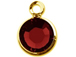 Siam - PRECIOSA Crystal Gold Plated Birthstone Channel Charms