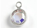 Swarovski Crystal Silver Plated Birthstone Channel Charms - Crystal AB