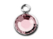 PRECIOSA Crystal Silver Plated Birthstone Channel Charms - Light Rose