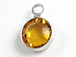 Topaz - Swarovski Crystal <b>Silver Plated</b> Birthstone Channel Charms