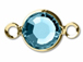 Aquamarine - Swarovski Crystal <font color="FFFF00">Gold Plated</font> Birthstone Channel Links, 15 x 9mm