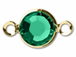 Emerald - Swarovski Crystal <font color="FFFF00">Gold Plated</font> Birthstone Channel Links, 15 x 9mm