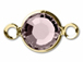 Lt. Amethyst - Swarovski Crystal <font color="FFFF00">Gold Plated</font> Birthstone Channel Links, 15 x 9mm