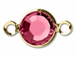 Rose - Swarovski Crystal <font color="FFFF00">Gold Plated</font> Birthstone Channel Links, 15 x 9mm