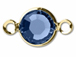 Sapphire - Swarovski Crystal <font color="FFFF00">Gold Plated</font> Birthstone Channel Links, 15 x 9mm