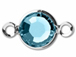 Aquamarine - Preciosa Crystal Silver Plated Birthstone Channel Links, 15 x 9mm