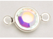Swarovski Crystal Silver Plated Birthstone Channel Links, 15 x 9mm - Crystal AB