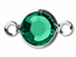 Emerald - Swarovski Crystal <b>Silver Plated</b> Birthstone Channel Links, 15 x 9mm 