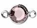 Lt. Amethyst - Swarovski Crystal <b>Silver Plated</b> Birthstone Channel Links, 15 x 9mm