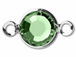 Peridot - Swarovski Crystal Silver Plated Birthstone Channel Links, 15 x 9mm