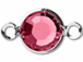 Rose - Swarovski Crystal <b>Silver Plated</b> Birthstone Channel Links, 15 x 9mm