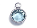 Aqua - PRECIOSA Crystal <b>Silver Plated</b> Birthstone Channel Charms