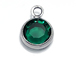 Emerald - PRECIOSA Crystal <b>Silver Plated</b> Birthstone Channel Charms - Emerald