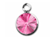 <b><i>**Stone is Pointy on both sides** </b></i>Swarovski Crystal <b>Silver Plated</b> Birthstone Channel Charms - Rose Bulk Pac